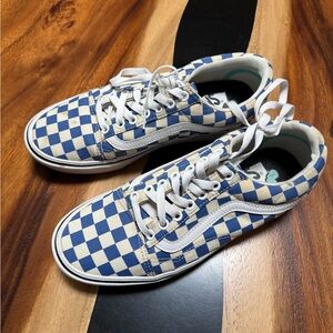 Vans Blue and White Checkered Sneakers